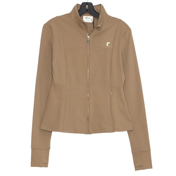 NWT Zyia Jacket Gemma Athleisure Casual Minimalist Neutral Clean Girl Sand Large - Picture 1 of 6